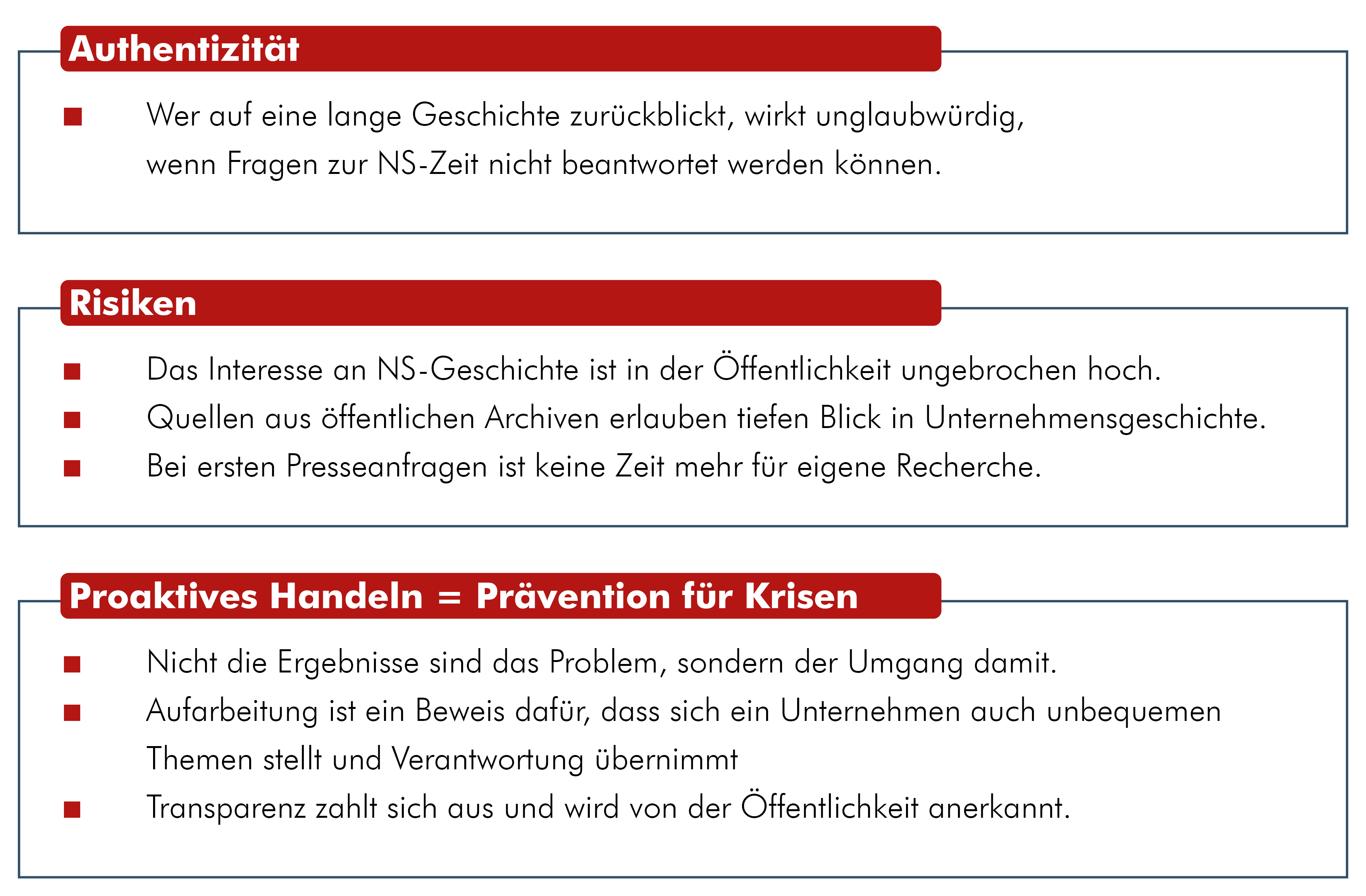Grafische Übersicht über die Gründe zur Aufarbeitung